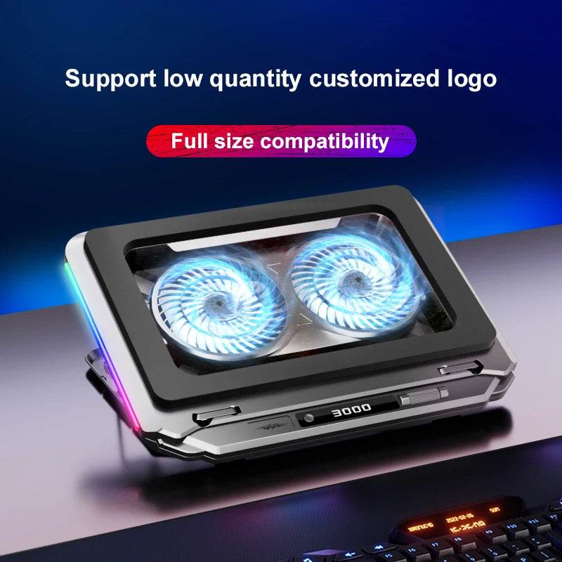 Răcitor Laptop Ergonomic D17 cu 2 Ventilatoare RGB - Venduqo