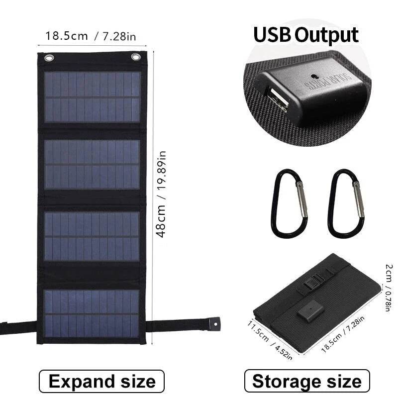 Panou Solar Portabil 5V 12W cu Ieșire USB pentru Încărcare Telefoane - Venduqo
