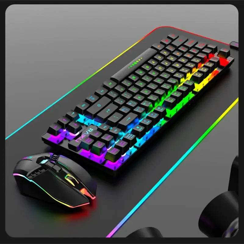 Set Gaming Wireless R905 cu Tastatură și Mouse RGB - Venduqo