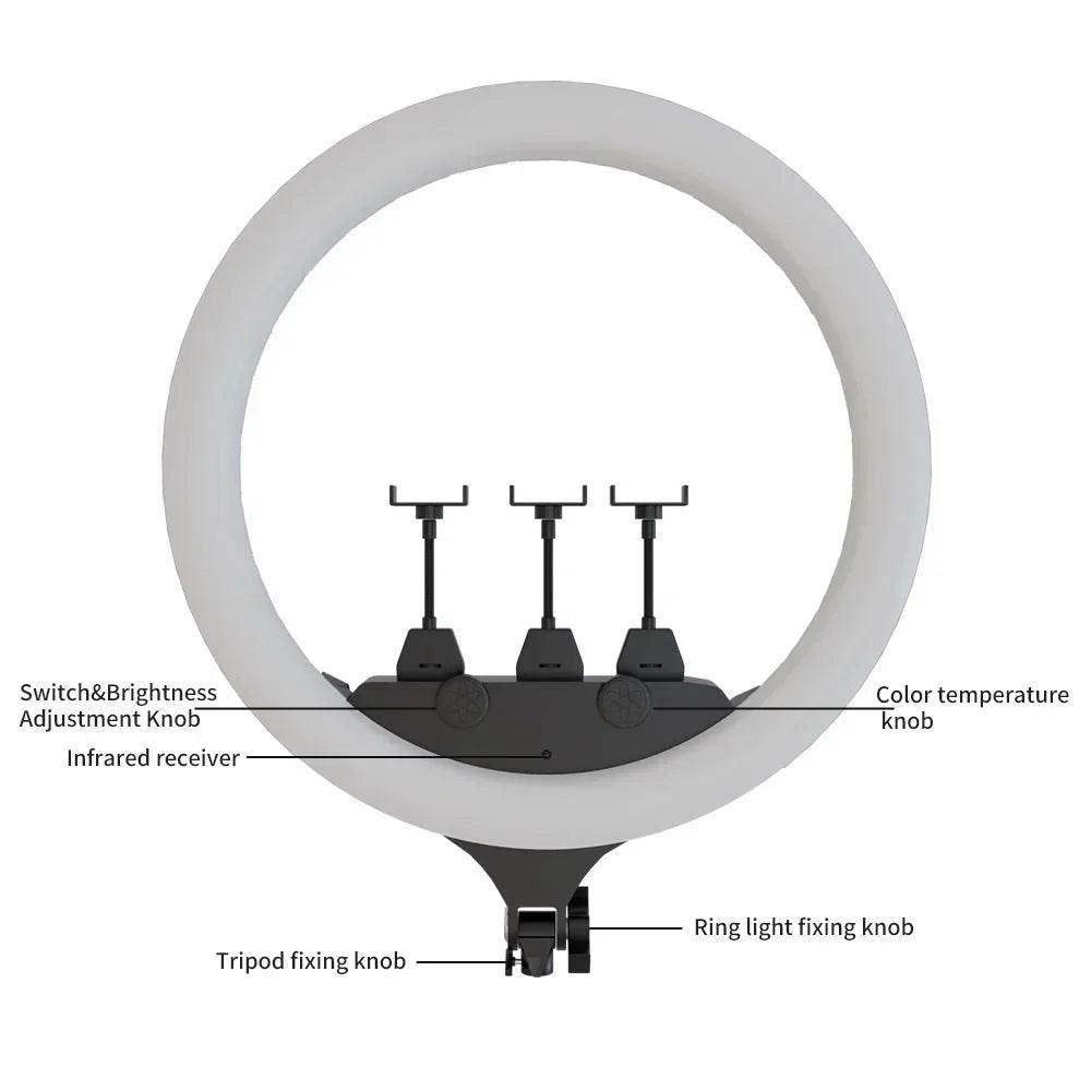 Kit de iluminare cu inel SH de 18 inci cu suport pentru telefon - Venduqo