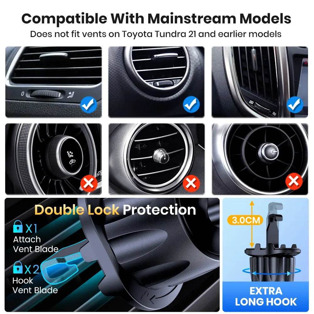 Suport Telefon Auto TOPK Ventilație cu Rotire 360° - Venduqo