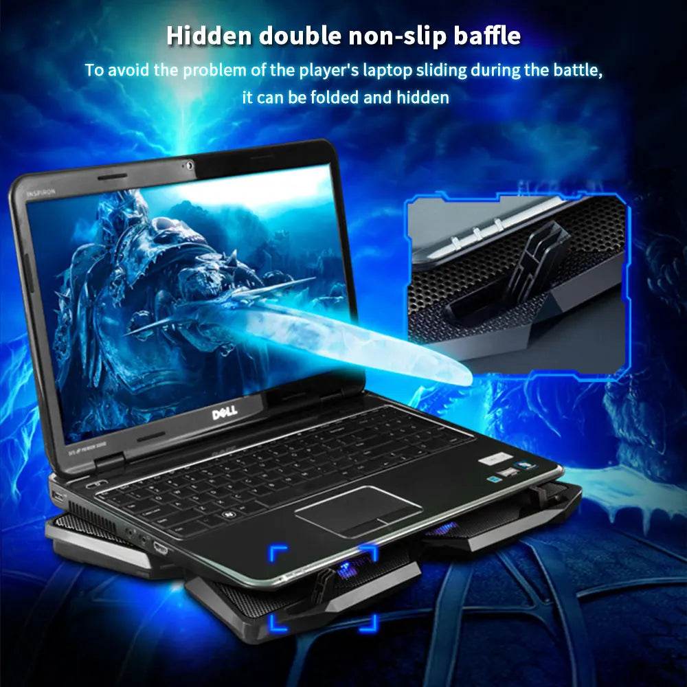 TISHRIC Laptop Cooler Stand cu 4 Ventilatoare pentru Laptop - Venduqo