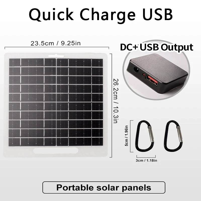 Panou Solar 5V 3W/6W/10W cu USB pentru Camping si Drumeții - Venduqo