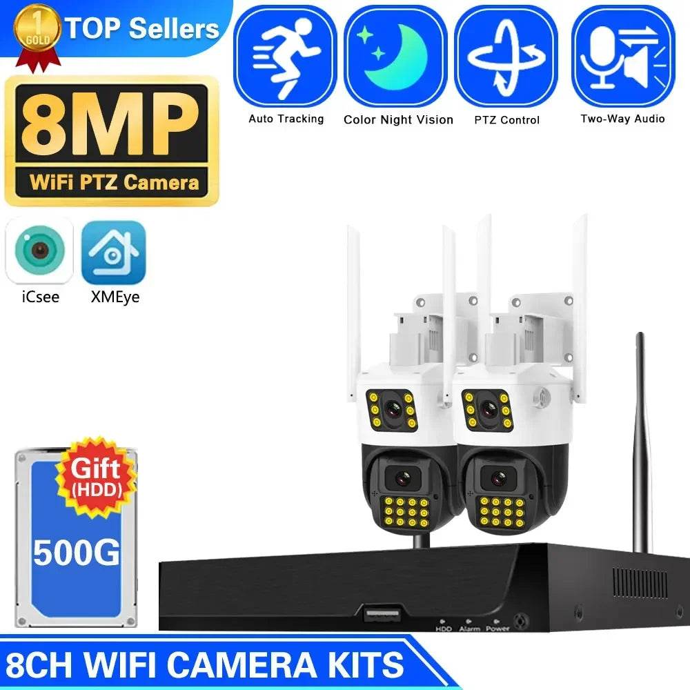Sistem de Supraveghere Wifi 8MP PTZ cu Camere IP Wireless - Venduqo
