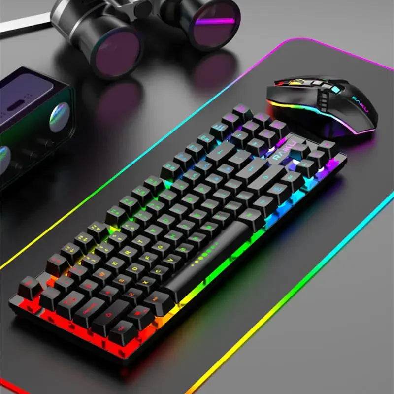 Set Gaming Wireless R905 cu Tastatură și Mouse RGB - Venduqo
