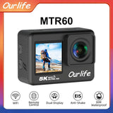 Camera de Acțiune Ourlife MTR60 5K cu Ecran Tactil și WiFi - Venduqo