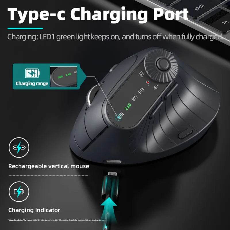 Mouse Ergonomic Vertical Multi-Dispozitiv Bluetooth Reîncărcabil - Venduqo
