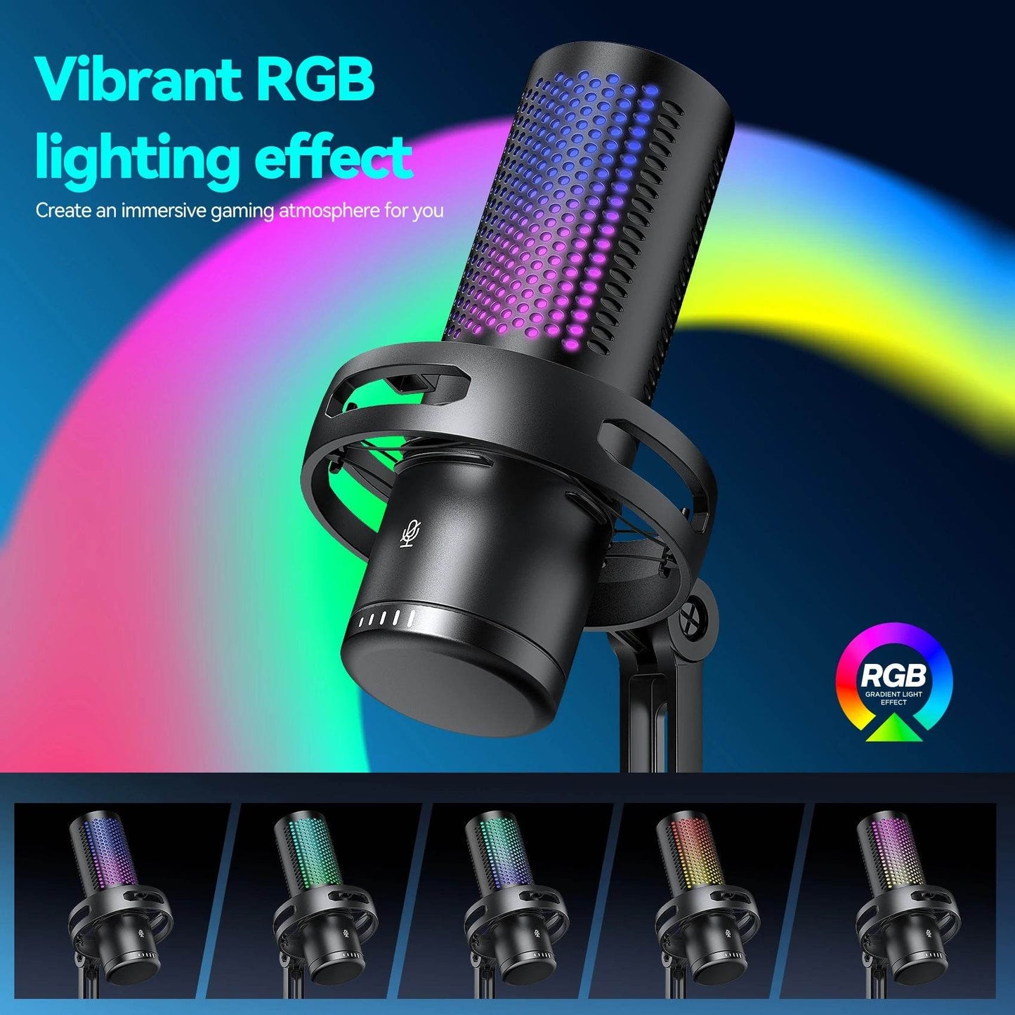 Microfon Gaming Profesional Condensator USB RGB - Venduqo