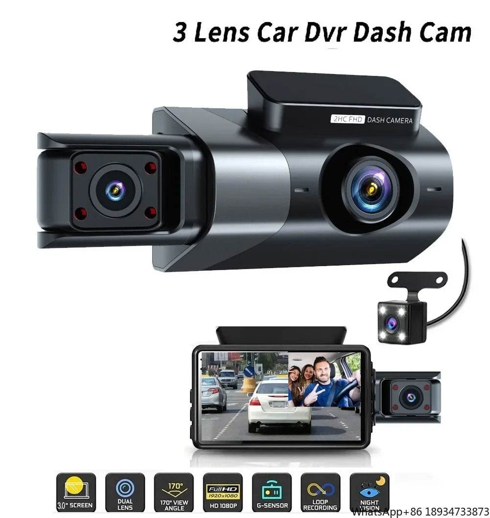 Camera DVR Auto 3 Canale HD 1080P cu 3 Lentile - Venduqo