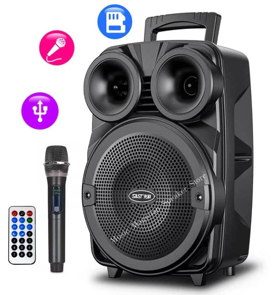 Portable 8-Inch Bluetooth Speaker with Subwoofer