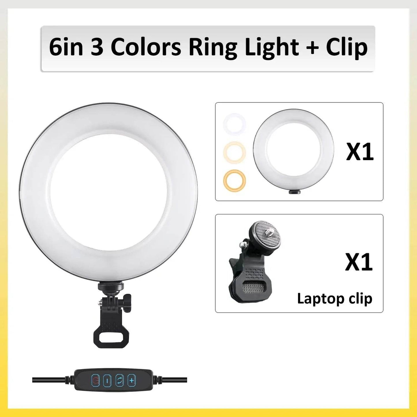 ZOMEI 6/8in LED Ring Light - Clip-On pentru Conferințe Video și Streaming Live - Venduqo