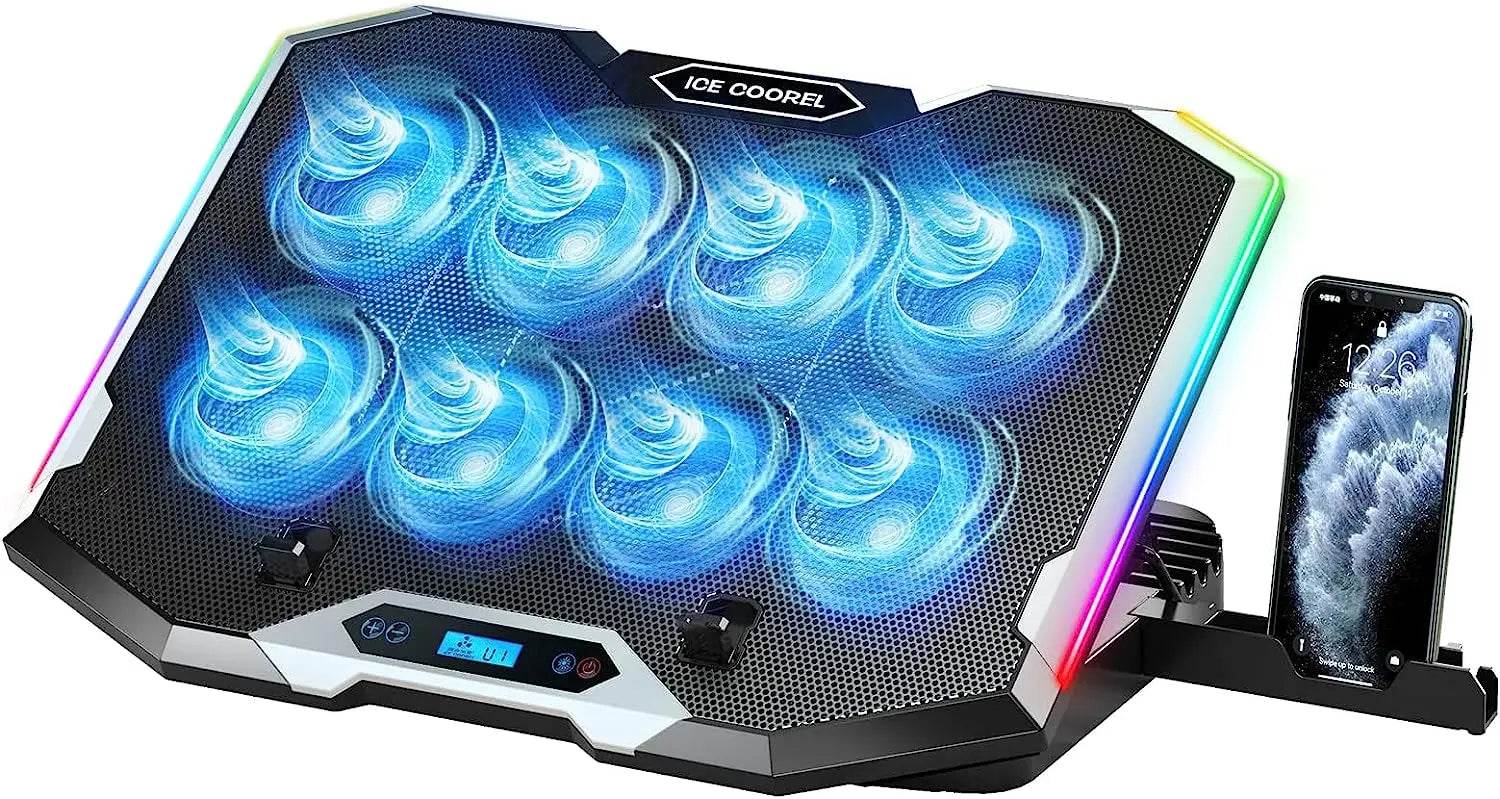 Gaming Laptop Cooling Pad with 8 RGB Fans