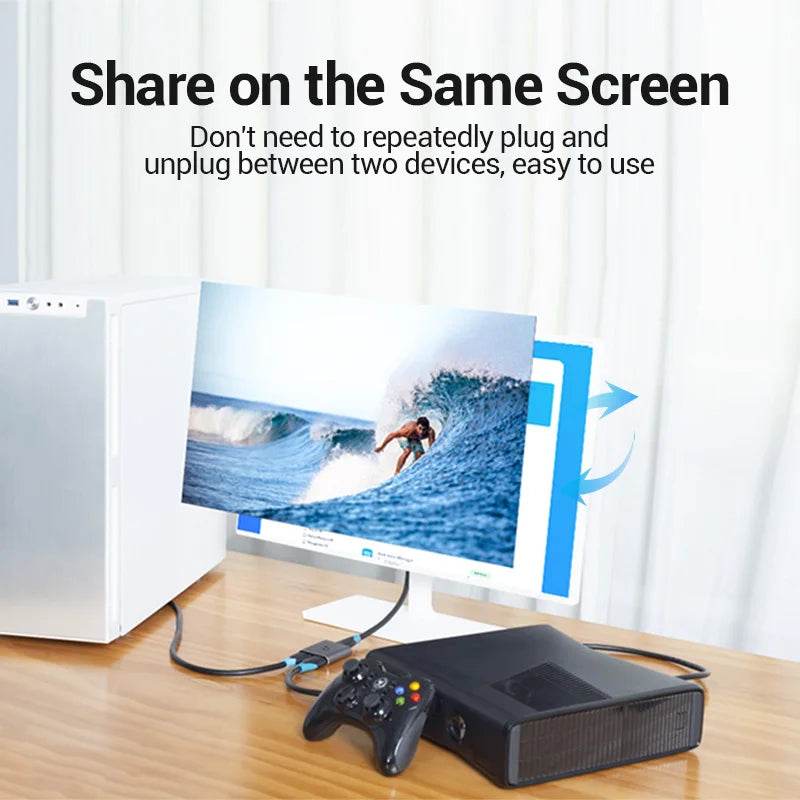 Vention HDMI 2.1 Splitter Switch 8K 60Hz 4K 120Hz 2 in 1 out - Venduqo