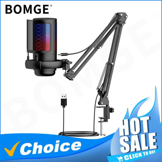 USB Condenser Microphone RGB for Gaming and Recording