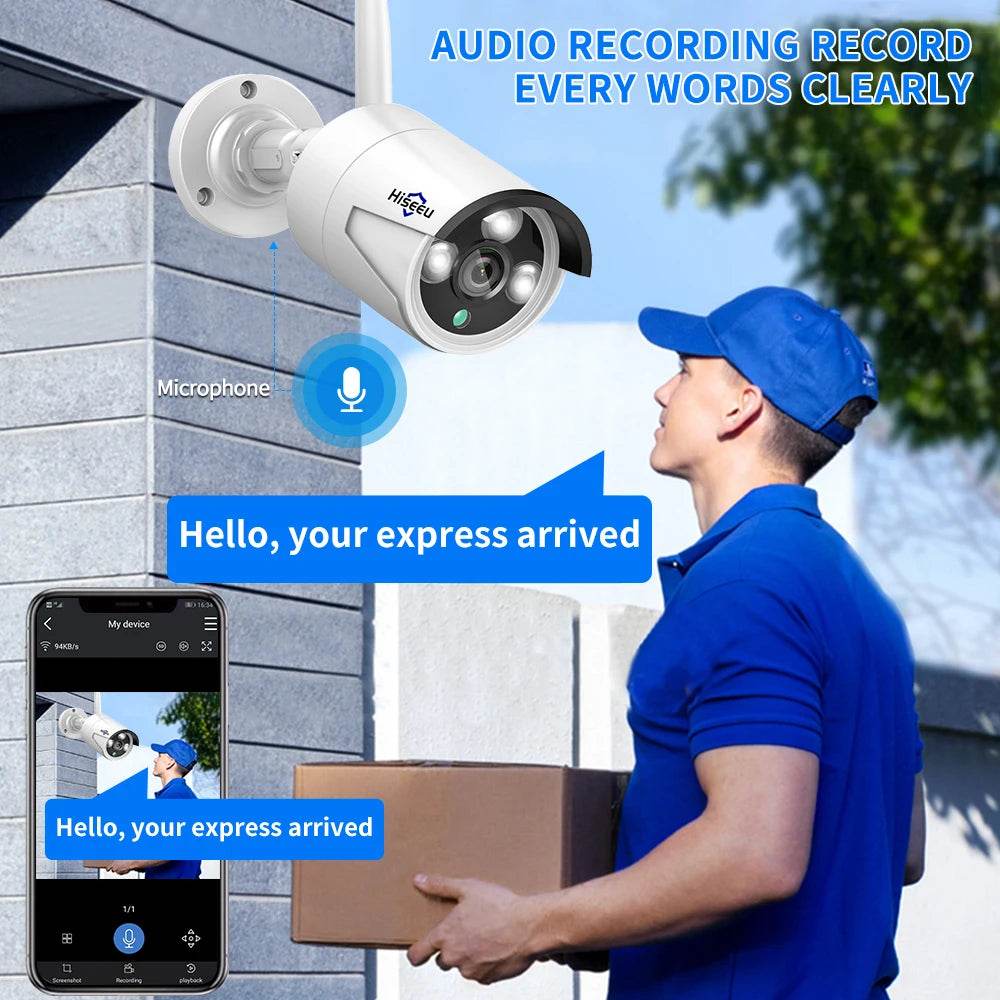 Sistem de Securitate Hiseeu 5MP WiFi cu Cameră Bullet - Venduqo