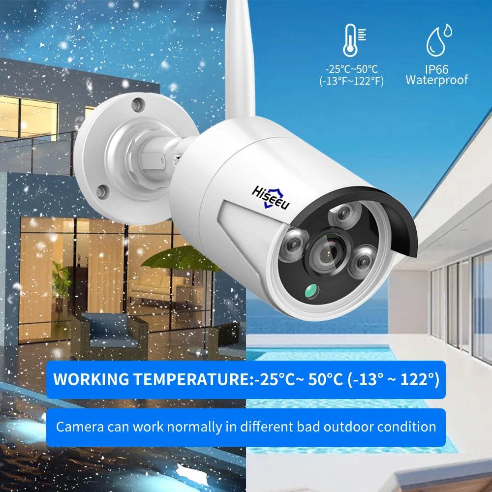 Sistem de Securitate Hiseeu 5MP WiFi cu Cameră Bullet - Venduqo