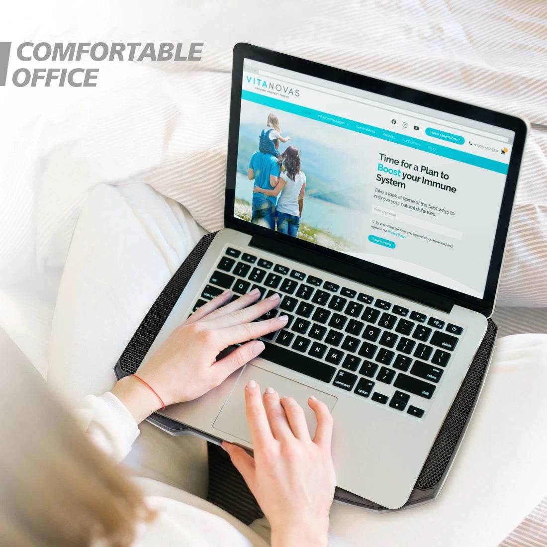 Răcitor Laptop COOLCOLD cu 5 Ventilatoare și Suport pentru Telefon - Venduqo