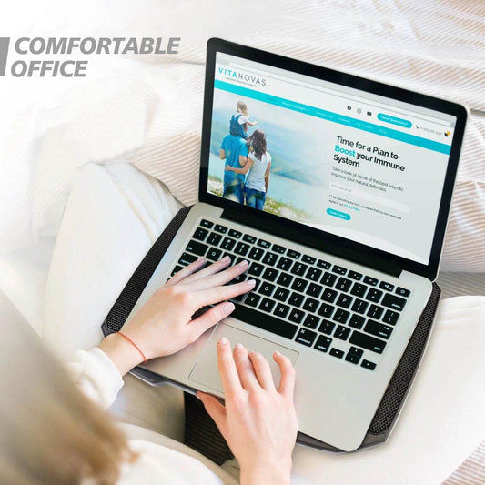 Răcitor Laptop COOLCOLD cu 5 Ventilatoare și Suport pentru Telefon - Venduqo