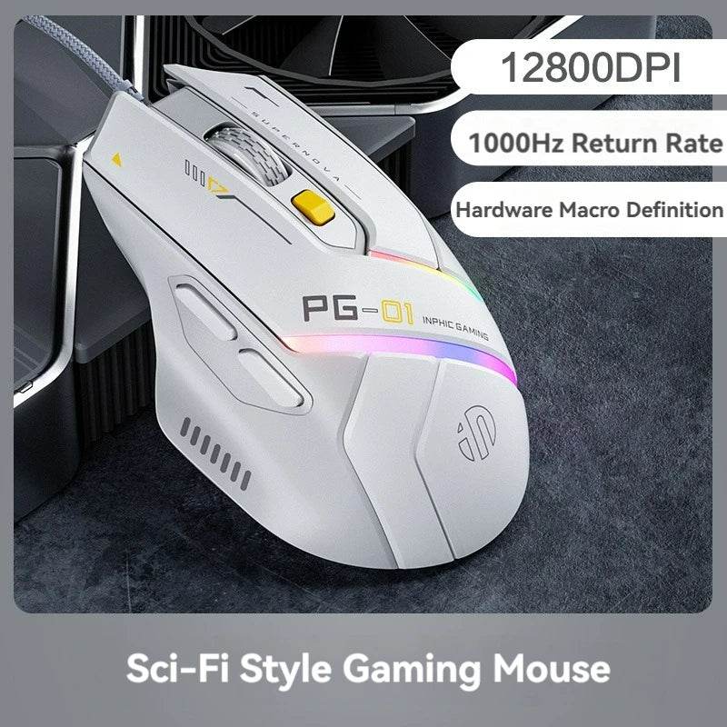 Mouse Gaming Wired Inphic PG1 cu RGB și Macro - Venduqo