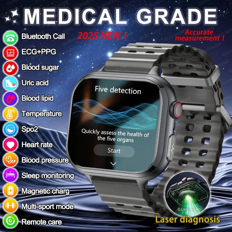 2025 Galaxy Medical Smartwatch with ECG & PPG Monitoring