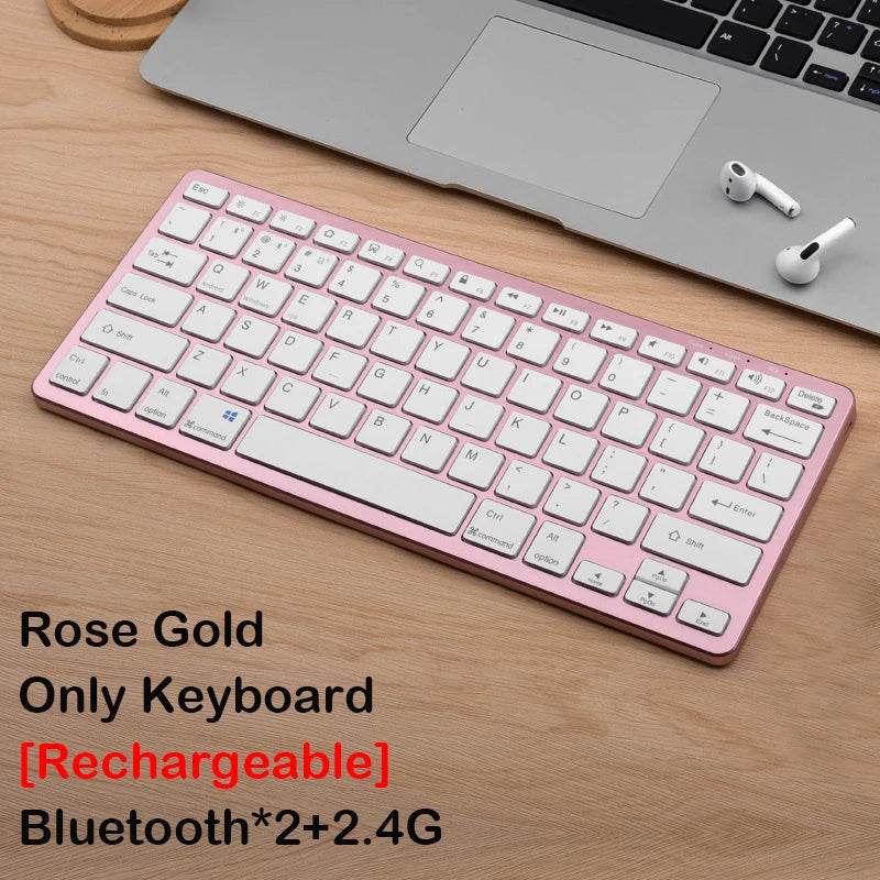 Set Tastatură și Mouse Wireless Bluetooth 2.4G Reîncărcabil - Venduqo