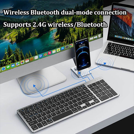 Tastatură Bluetooth Duală 2.4G Wireless cu 102 Taste - Venduqo