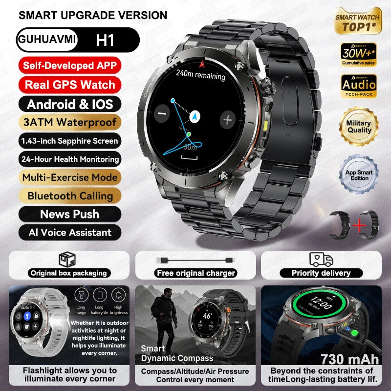 GPS Smartwatch for Adventurers - 1.43" AMOLED Waterproof