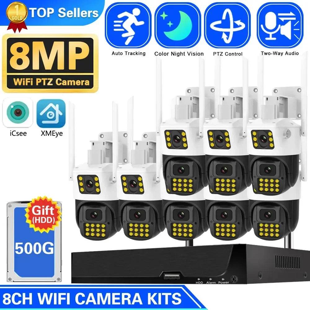 Sistem de Supraveghere Wifi 8MP PTZ cu Camere IP Wireless - Venduqo