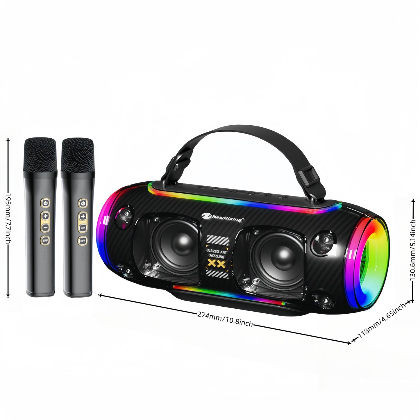 Boxe Portabile Wireless cu Karaoke și 2 Microfoane - Venduqo