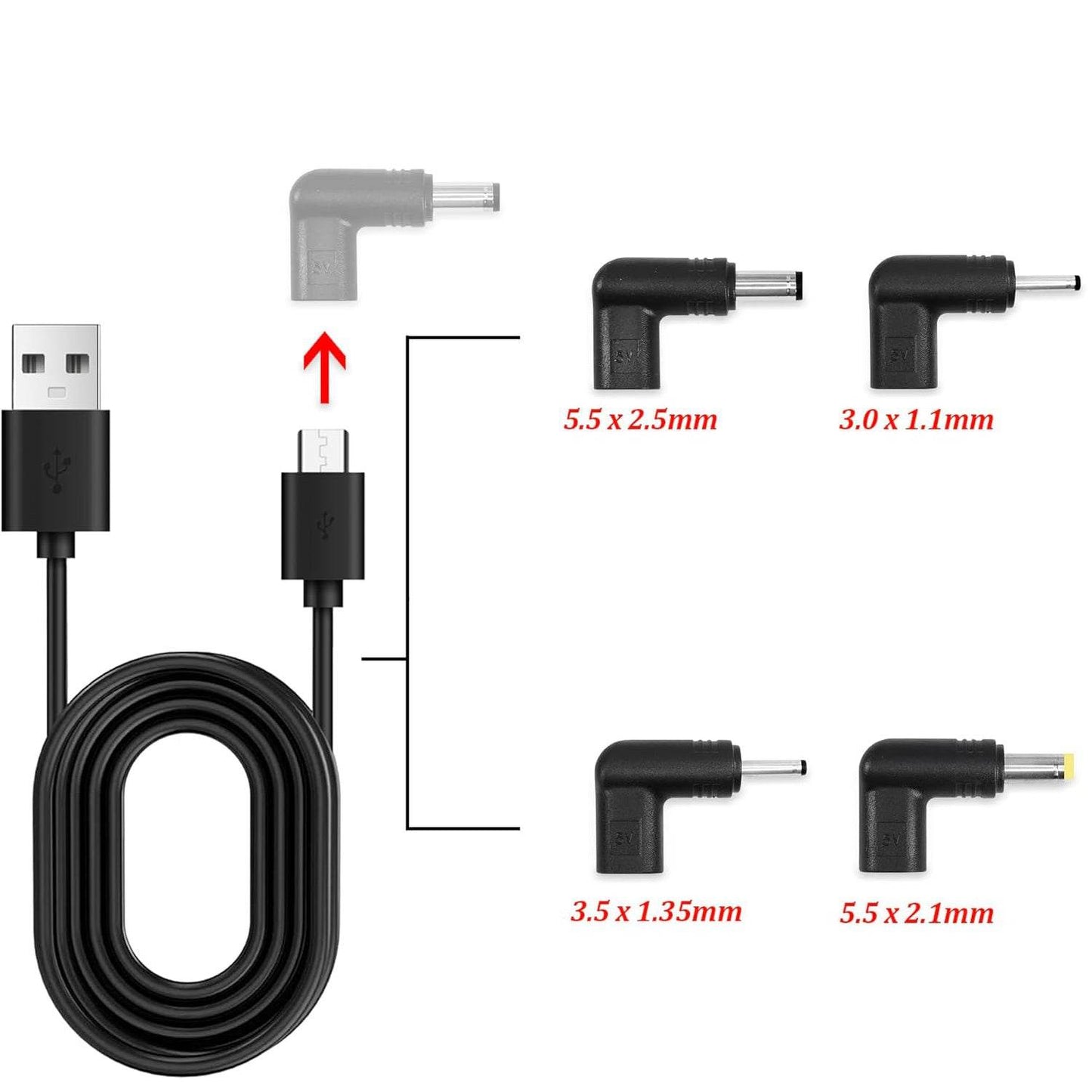 Adaptor USB-C la DC cu Conector Îndreptat de 90 de Grade - Venduqo