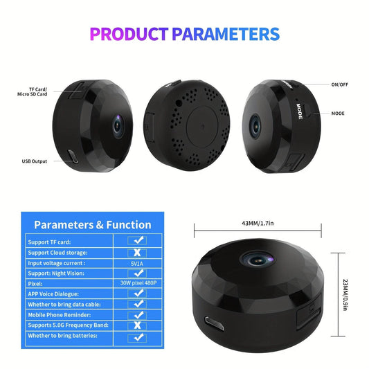 Cameră de supraveghere mini cu magnet, WiFi și vizionare de la distanță - Venduqo