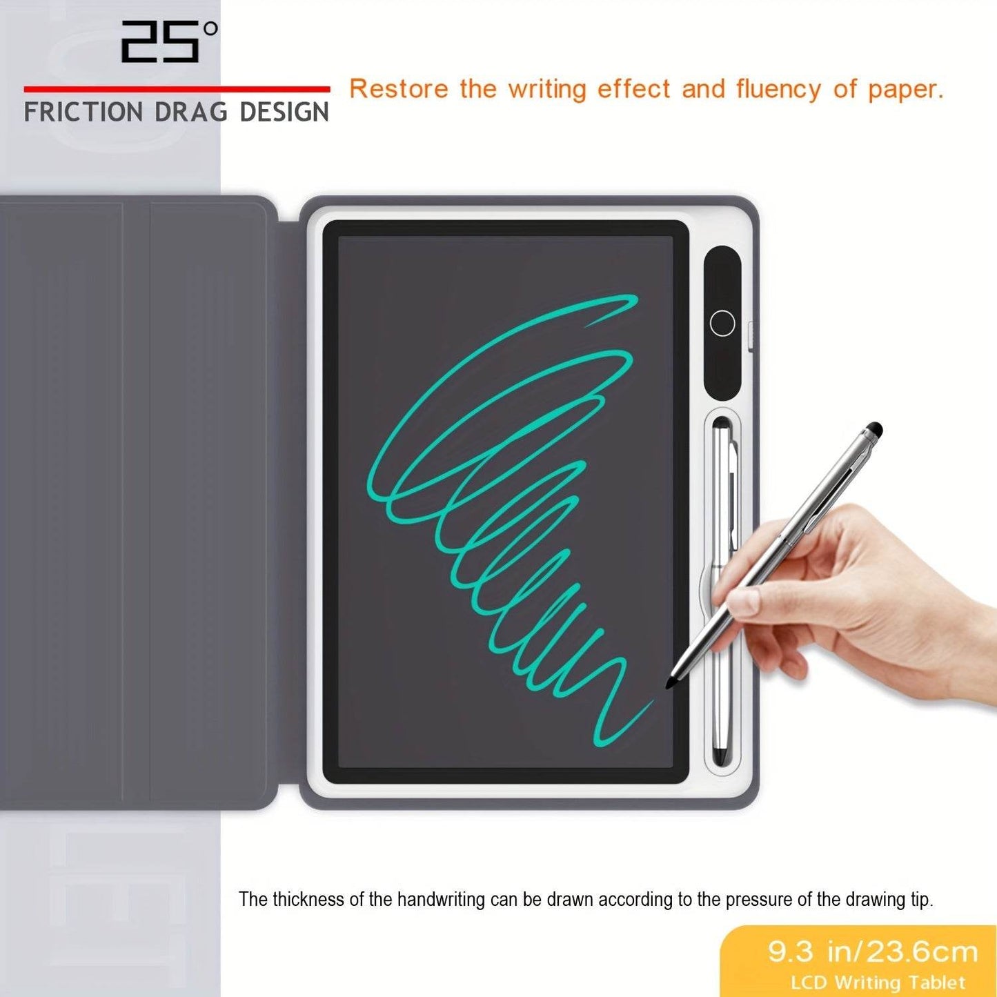 Tablet LCD 23.62cm cu Husa Protectoare din Piele - Venduqo