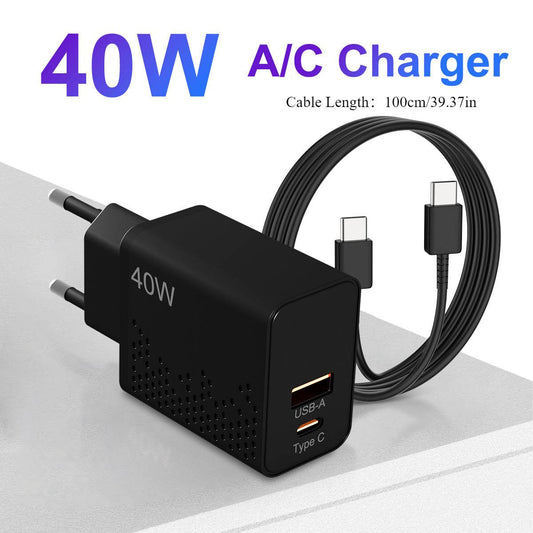 40W Dual Port USB-C Fast Charger