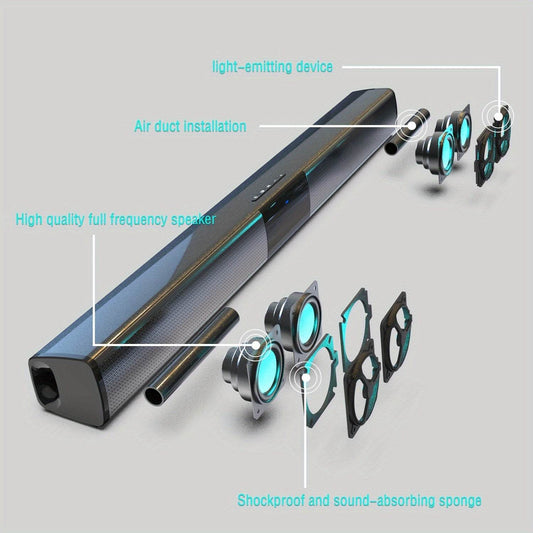 4-Speaker LED Disco Sound System for TV & Parties