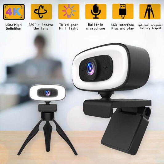 4K Ultra HD Webcam with Autofocus & Integrated Microphone