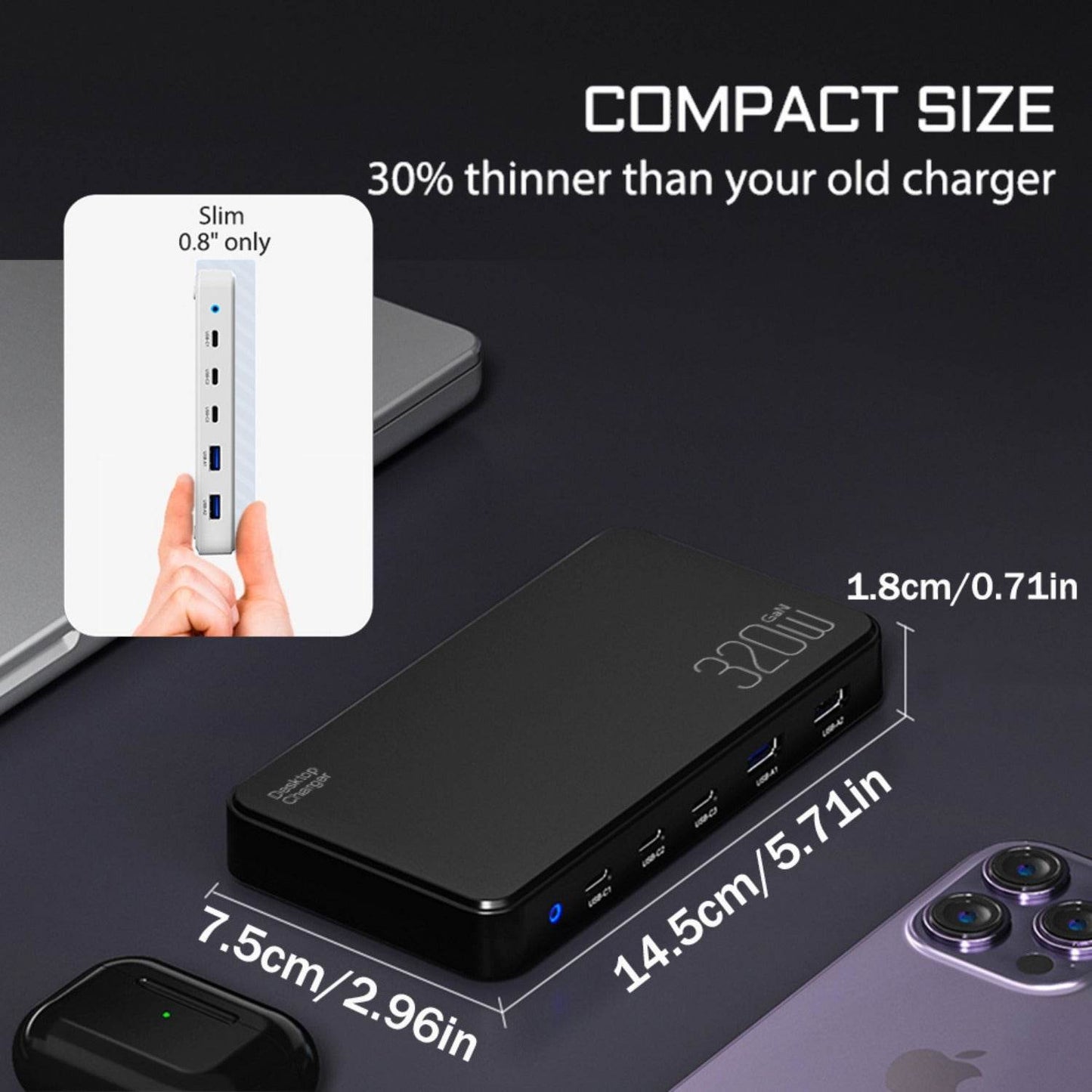 Încărcător Rapid 320W GAN pentru Telefoane Mobile - Venduqo