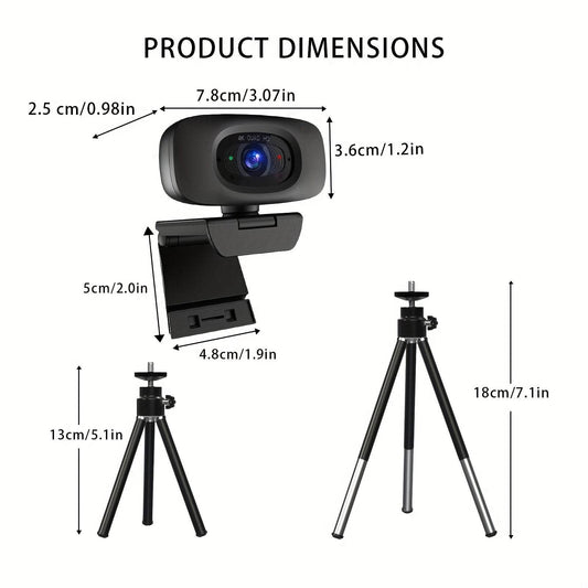 Webcam EXHQDR 4K cu Acoperire de Intimitate & Autofocus - Venduqo