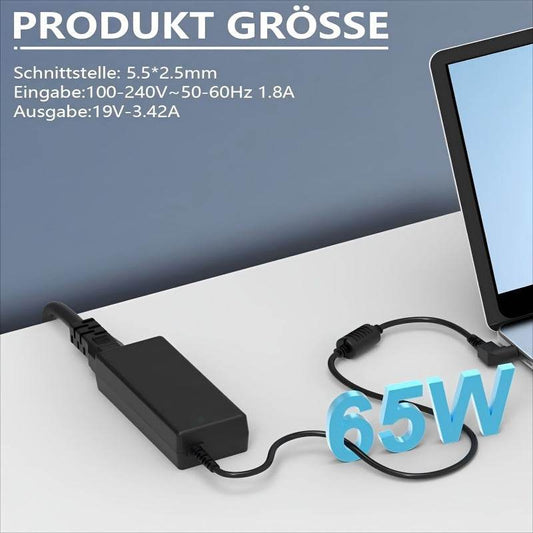 Încărcător Laptop 19V 3.42A 65W cu Cablu de Încărcare 5.5 x 2.5mm - Venduqo