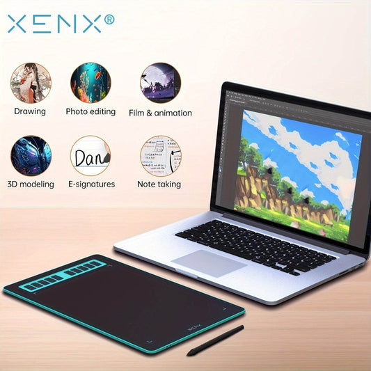 XENX P3-1060 Tablet Grafic Verde cu Stylus Sensibil la Presiune - Venduqo