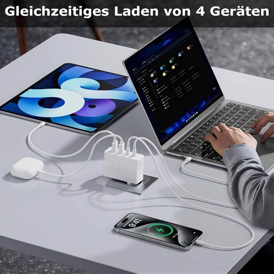 Încărcător Rapid USB C GAN 156W cu 4 Porturi - Venduqo