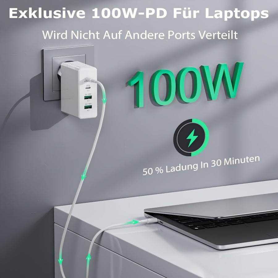 156W USB C GAN Fast Charger with 4 Ports