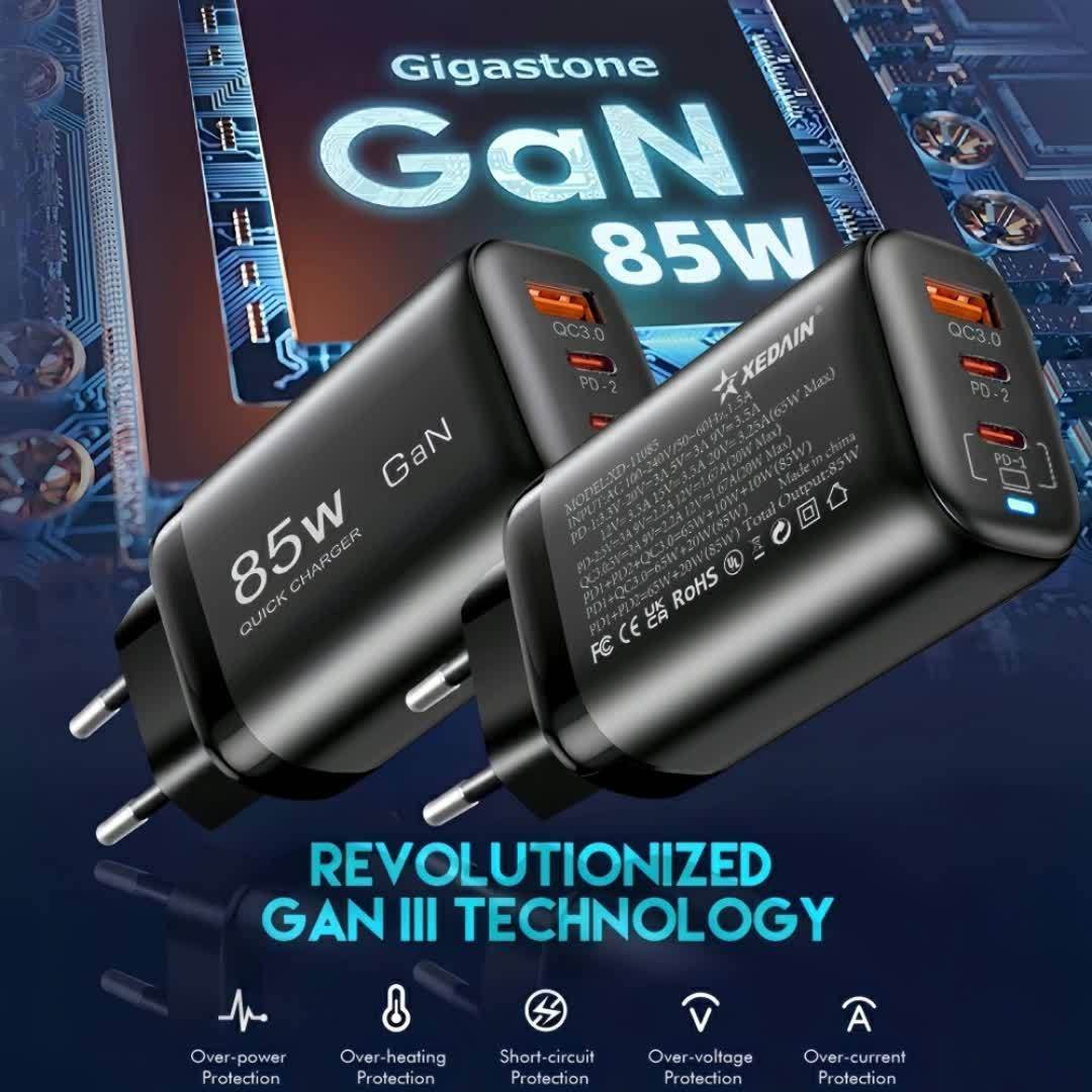 Încărcător Rapid GaN 85W USB Type-C pentru iPhone, Samsung, MacBook - Venduqo