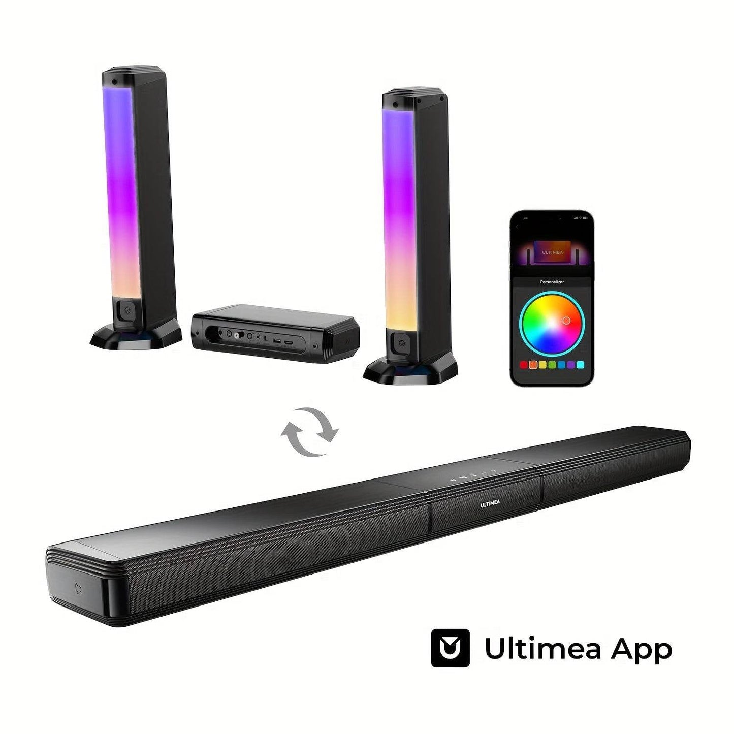 Soundbar ULTIMEA 5.0ch cu RGB – Control prin Aplicație - Venduqo