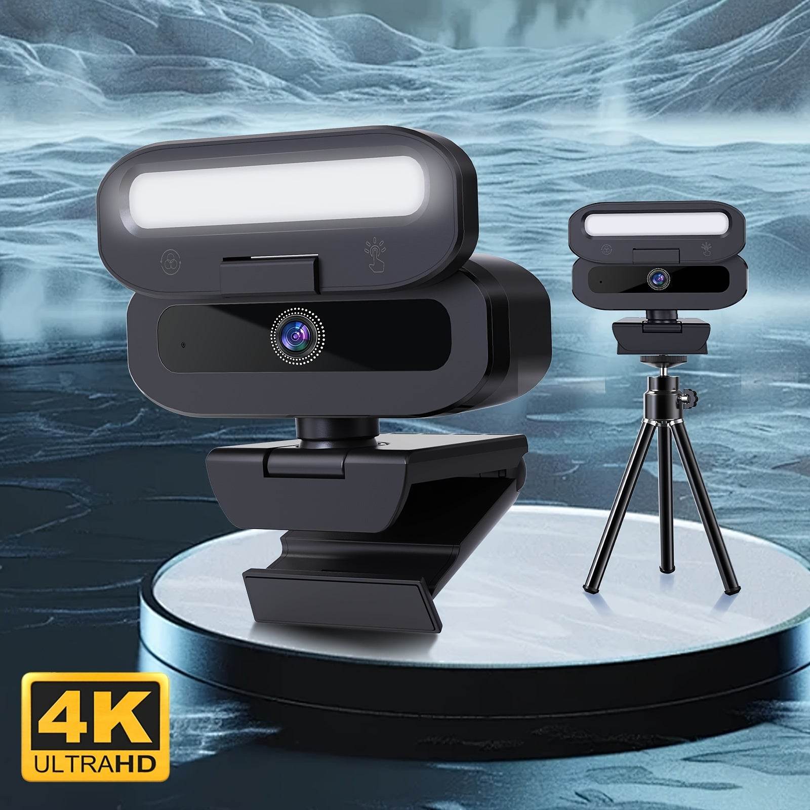 Webcam 4K Ultra HD EXHQDR cu Lumini Reglabile si Microfon - Venduqo