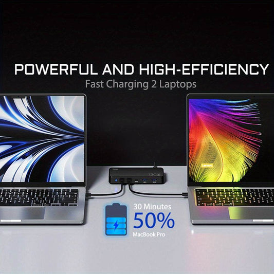 Încărcător rapid multifuncțional 120W GAN cu 2 porturi - Venduqo