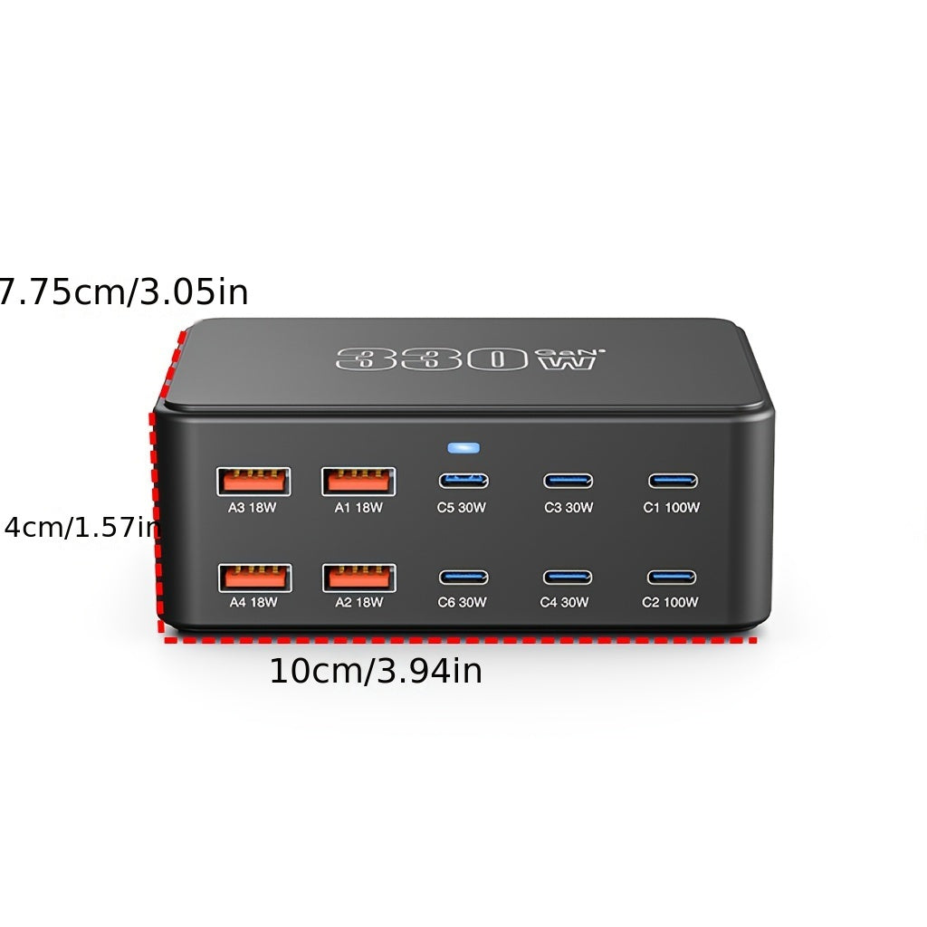 Încărcător Hub USB C 330W GaN III, 10-Port