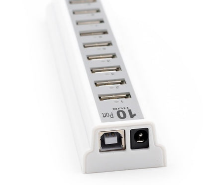 GOOJODOQ Hub USB 10 Porturi cu Adaptor de Alimentare AC