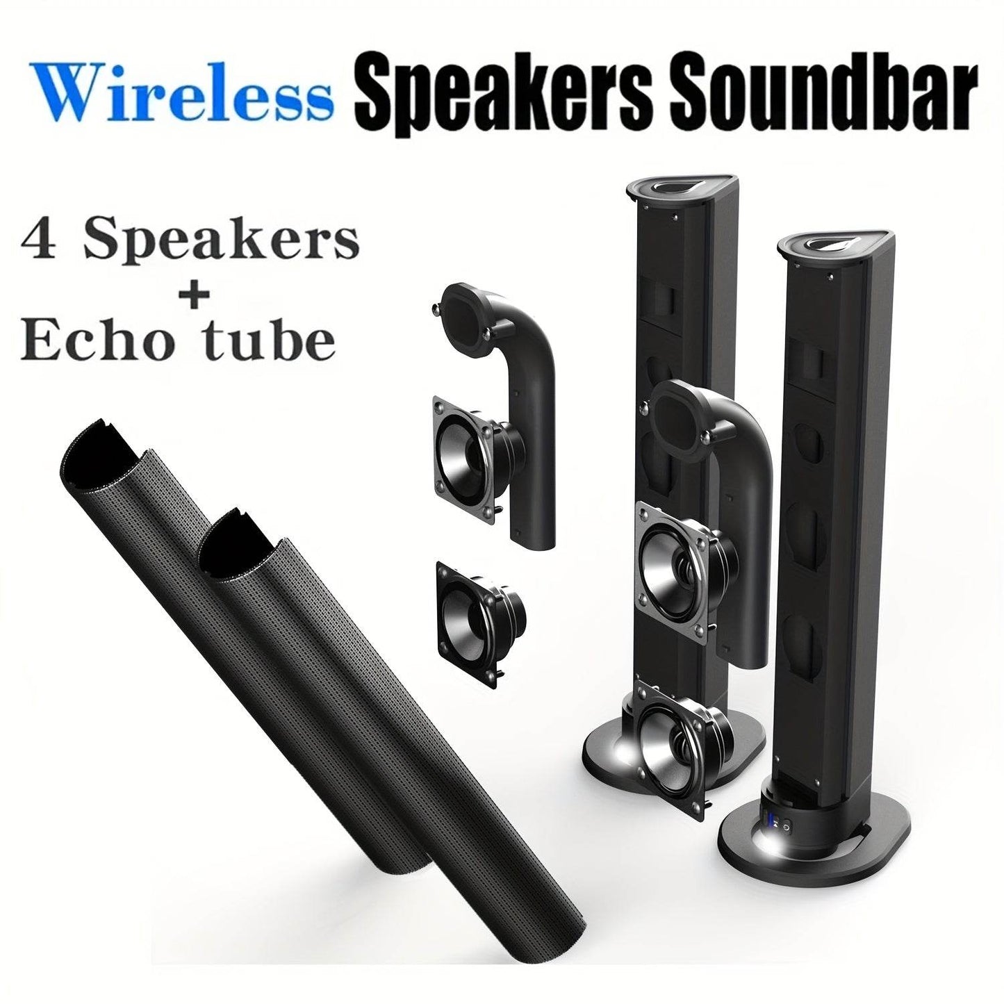 Boxă TV Wireless Detasabilă WZERTKNV - Sunet Surround 6.1 - Venduqo