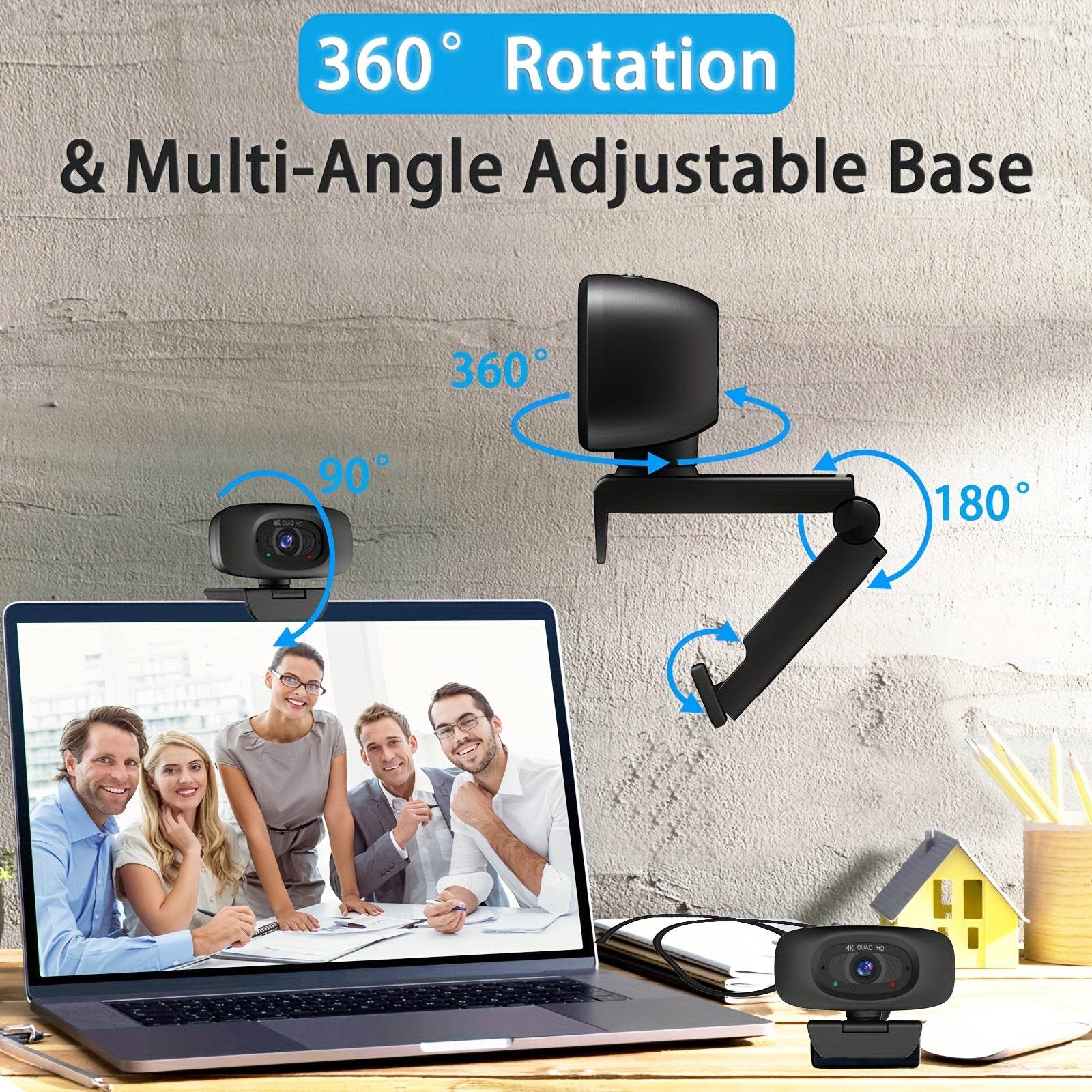 Webcam EXHQDR 4K cu Acoperire de Intimitate & Autofocus - Venduqo