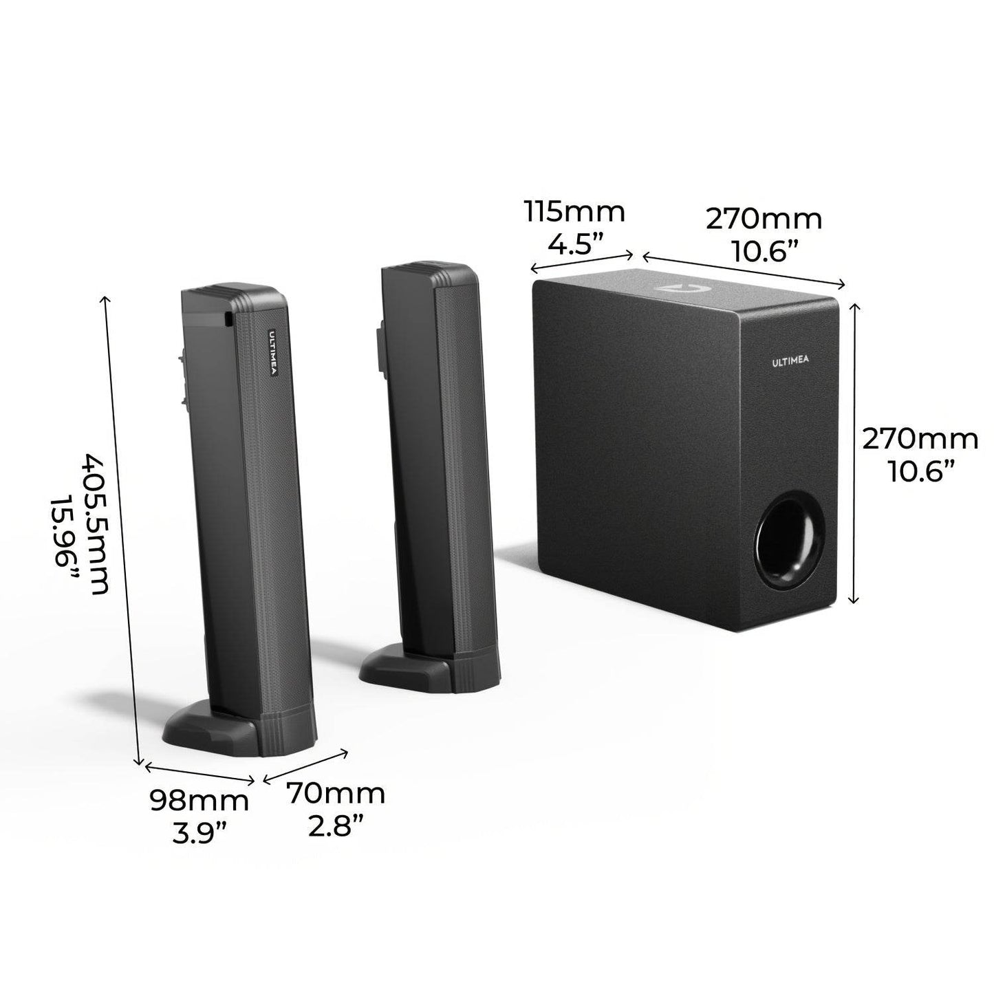 Soundbar ULTIMEA 4.1ch cu Subwoofer pentru TV Smart - 200W - Venduqo